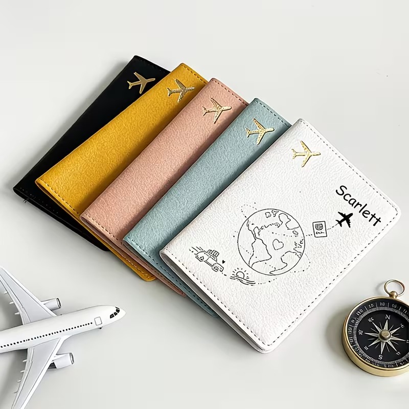 Travel Accessories Plane - Couverture de passeport personnalisée avec texte