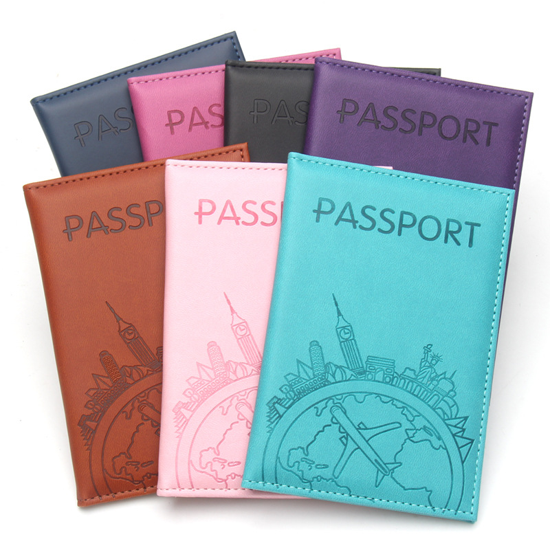 Travel Accessories On Plane - Porte-passeport imprimé vol mondial, couverture de