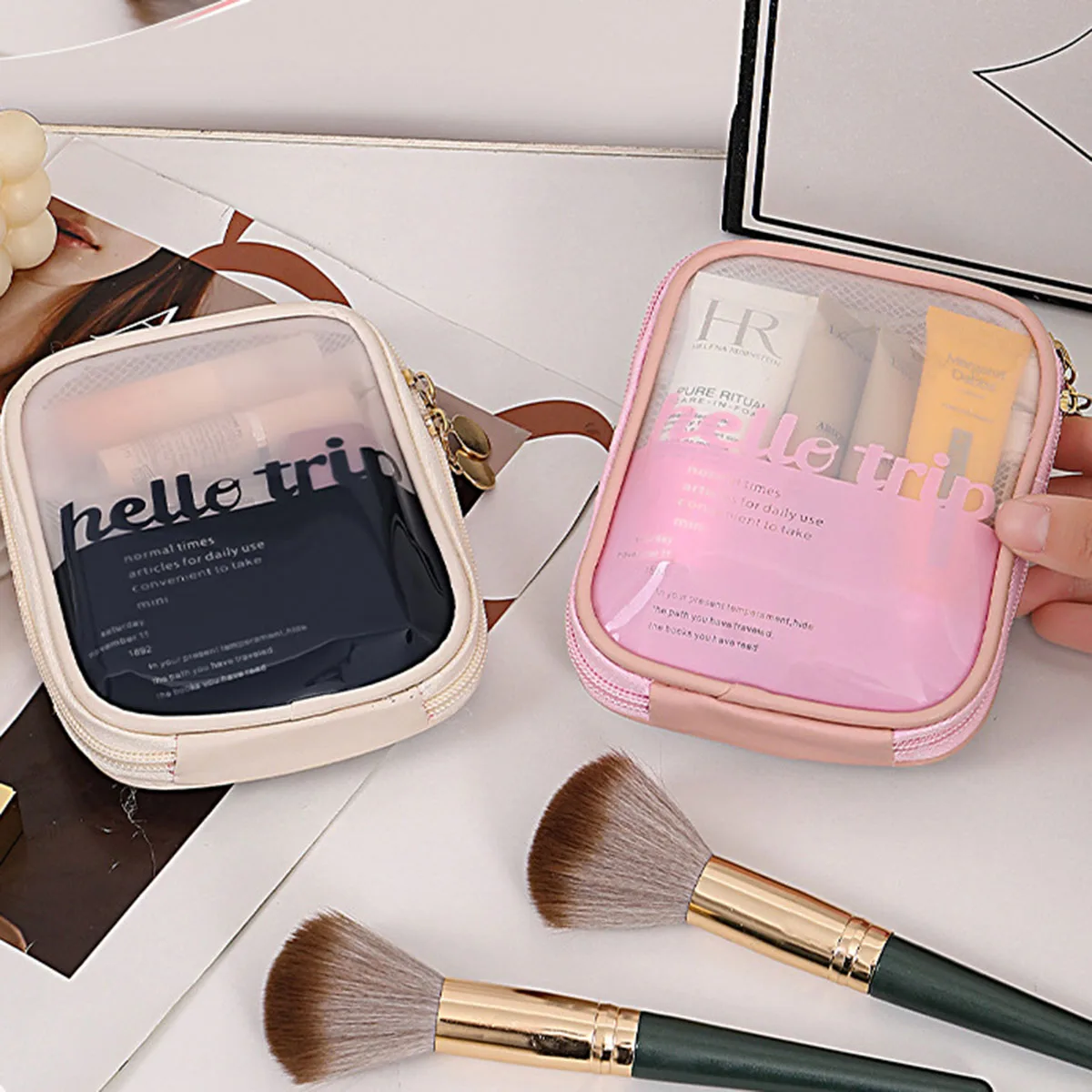 Travel Z - Pochette Cosmétique Transparente Portable, Organisateur de