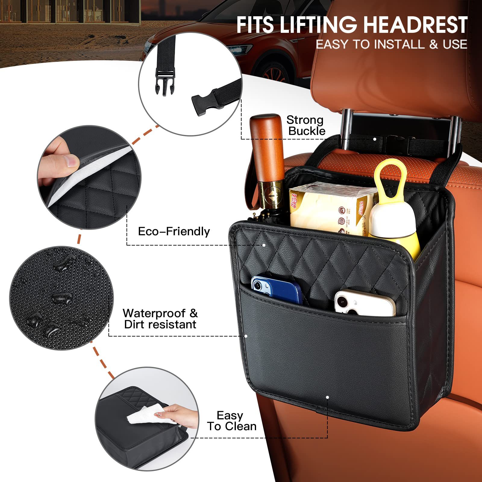Organisateur de siège arrière  - Travel Accessories Leather avis et prix