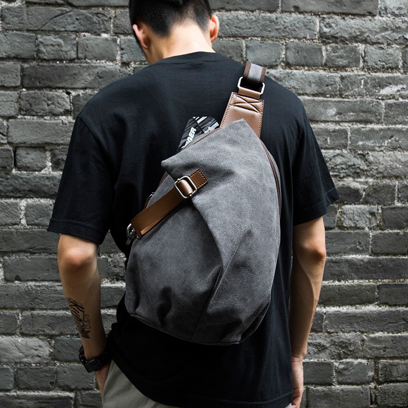 Sac à bandoulière en toile rét - Travel Accessories Leather avis et prix